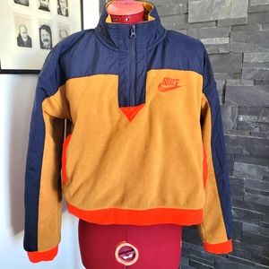 Nike NSW Half-Zip Color-block Cropped Fleece Jacket